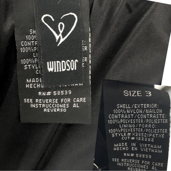 Windsor Halter Black Gold Embroider Open Back Fit n Flare Mini Dress sizE 3 - Picture 12 of 12